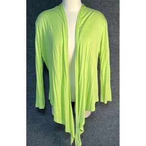 Kaktus Open Cardigan Drapey Lightweight Flowy Stretch Lime Green‎ Womens Size S